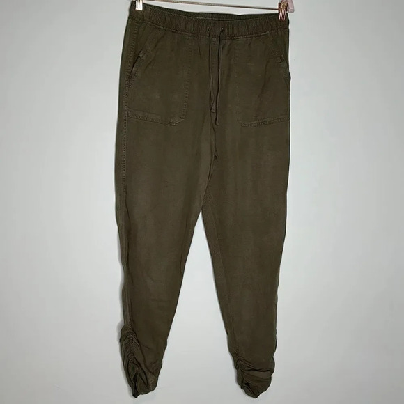Thread Supply Women Pants Large Olive Green Stretch Waist Drawstring Jogger - Picture 1 of 9